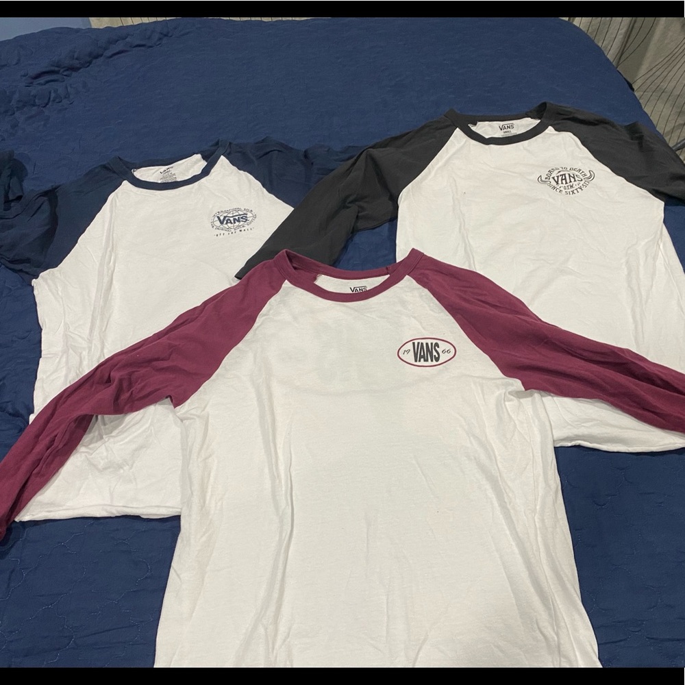 VANS Henley / Baseball 3/4 Sleeve Shirts BUNDLE